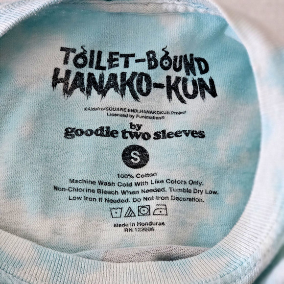 Toilet-Bound Hanako-Kun Anime T-Shirt Blue Tie Dye Goodie Two Sleeves Small - Picture 5 of 5